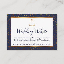 Guld Anchor Confetti på Bröllop-flottans webbplats Tilläggskort