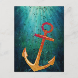 Guld Anchors Away Nautical Vykort