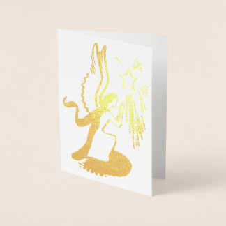 Guld Angel Folierat Kort
