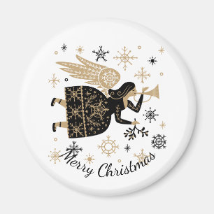 Guld Angel Stars jul Sång Folkart Magnet