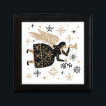 Guld Angel Stars jul Sång Folkart Minnesask<br><div class="desc">Guld Angel med trumpet & Stars Jul Folkart Land</div>
