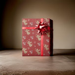 Guld Angel Wrapping Papper Presentpapper<br><div class="desc">Golden angel Wrapping Papper för jultoma</div>