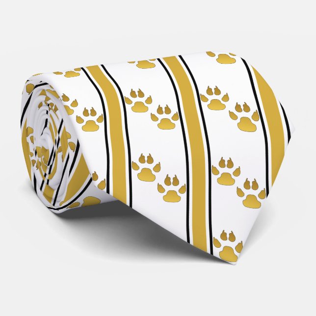 Guld Animal Klo Printing Team Sports Necktie Slips (Rullad)
