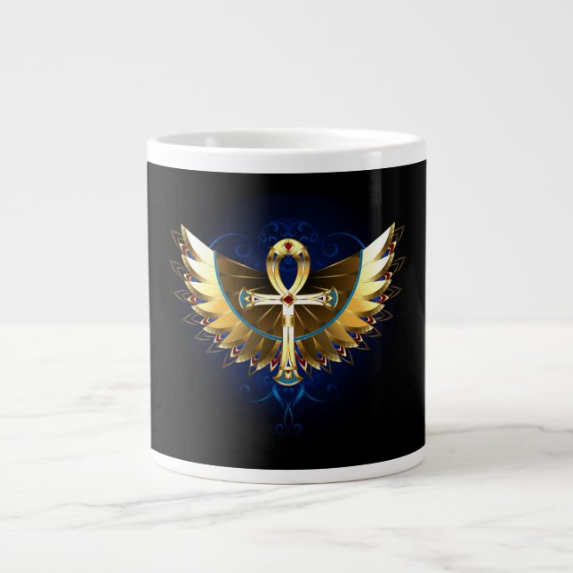 Guld Ankh med Vingar Jumbo Mugg (Framsidan)