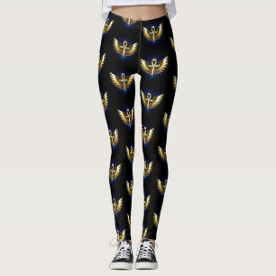 Guld Ankh med Vingar Leggings