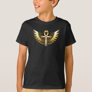 Guld Ankh med Vingar T Shirt