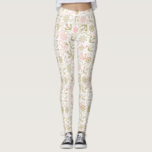 Guld- ankra mönster leggings
