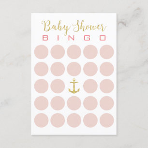 Guld ankrar gullig Bingo för baby shower 5x5 Inbjudningar