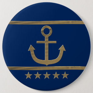 guld ankrar på marinblå bakgrund knapp