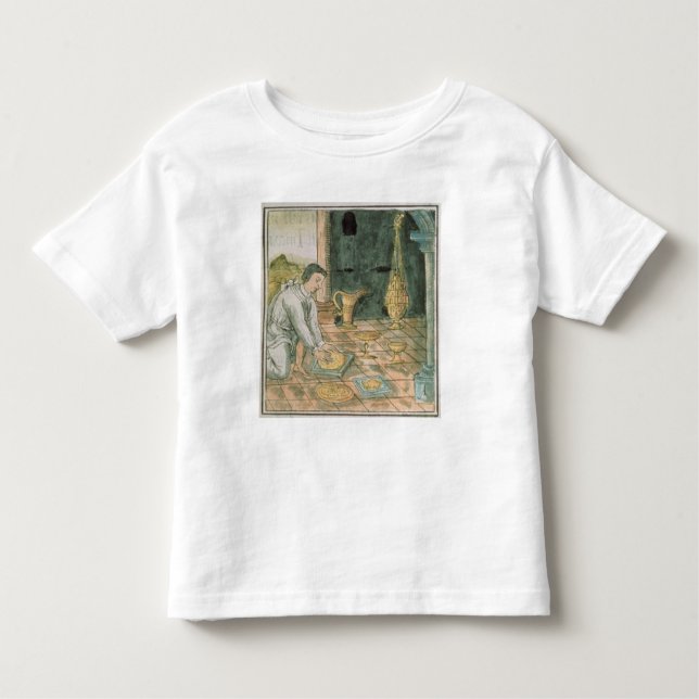 Guld anmärker i en Aztec shoppar T Shirt (Framsida)