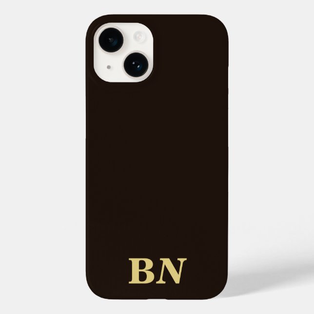 Guld anpassade initialer minimalistisk brun (Baksida)