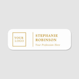 Guld Anpassningsbar Logotyp Namn Rubrik Namnbricka