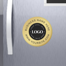 Guld Anpassningsbar Logotyp & text Företag - Brand Magnet