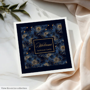 Guld Anpassningsbar Napkins Lux Blommigt Bord Stil Pappersservett