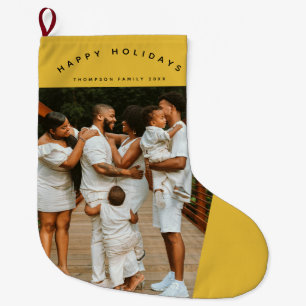 Guld Anpassningsbar Photo Family-jul Stor Julstrumpa