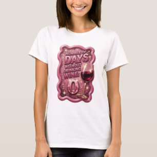 Guld ANTAL DAGAR UTAN VIN 0 v2 T Shirt