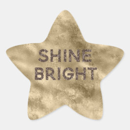 Guld Antique Glitter Glitz Shine Bright Stjärnformat Klistermärke