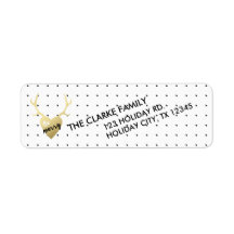 Guld Antlers | Helgdag adressetikett