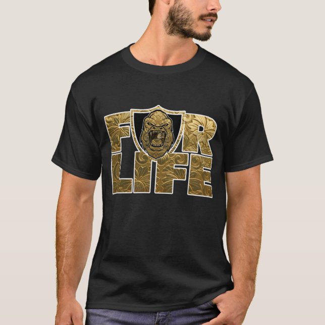 Guld- apa BeastMode för liv T Shirt (Framsida)