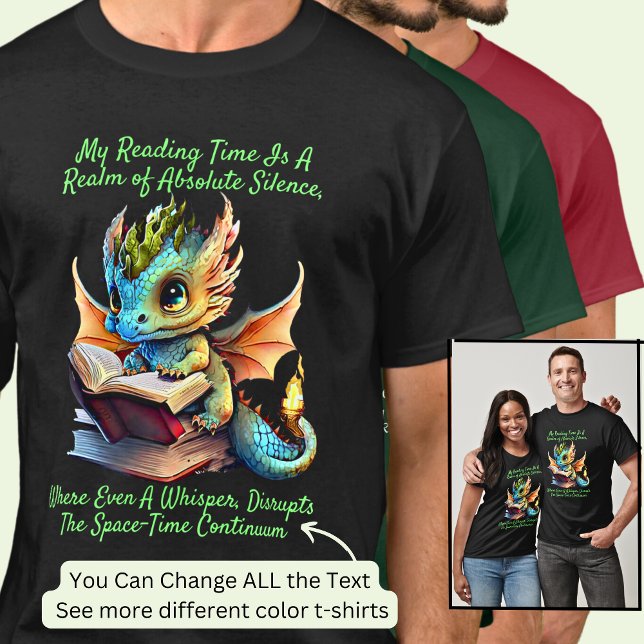 Guld Aqua Baby Dragon Varning Bok Voice T Shirt (Skapare uppladdad)