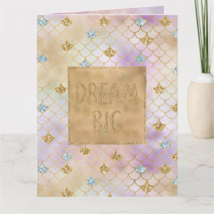 Guld Aqua Glitter Dream Lila Sjöjungfru Kort