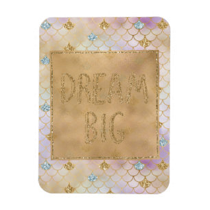 Guld Aqua Glitter Dream Lila Sjöjungfru Magnet