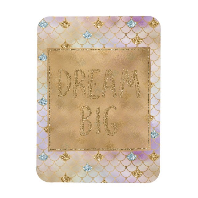 Guld Aqua Glitter Dream Lila Sjöjungfru Magnet (Vertikal)