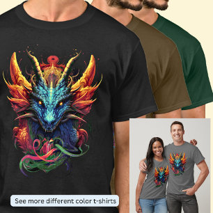 Guld Aqua Red Dragon T-Shirt