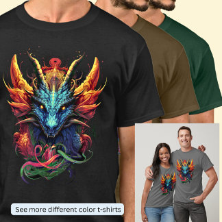 Guld Aqua Red Dragon T-Shirt