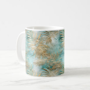 Guld Aqua White Tropical Löv Kaffemugg