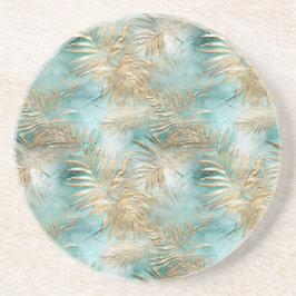 Guld Aqua White Tropical Löv Underlägg