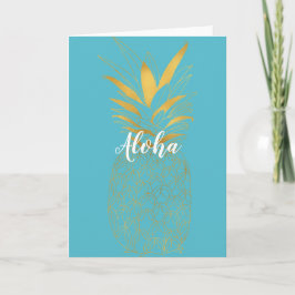 Guld- AquaAloha ananas Kort