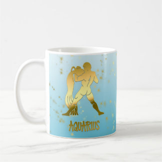 Guld Aquarius Horoscope Zodiac Astrologitecken Kaffemugg