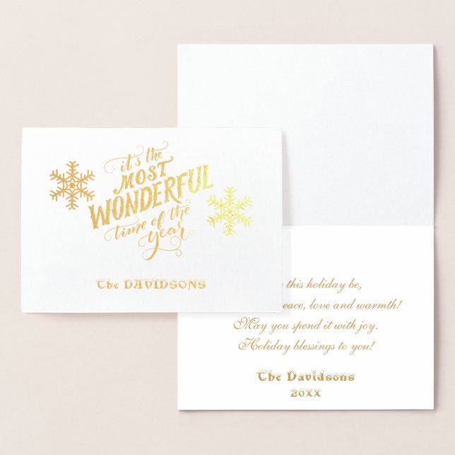 Guld ÄR ÅRETS MEST ONDERFULLA TID Folierat Kort (Display)