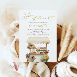 Guld är utanför Inbjudningskort för möhippan