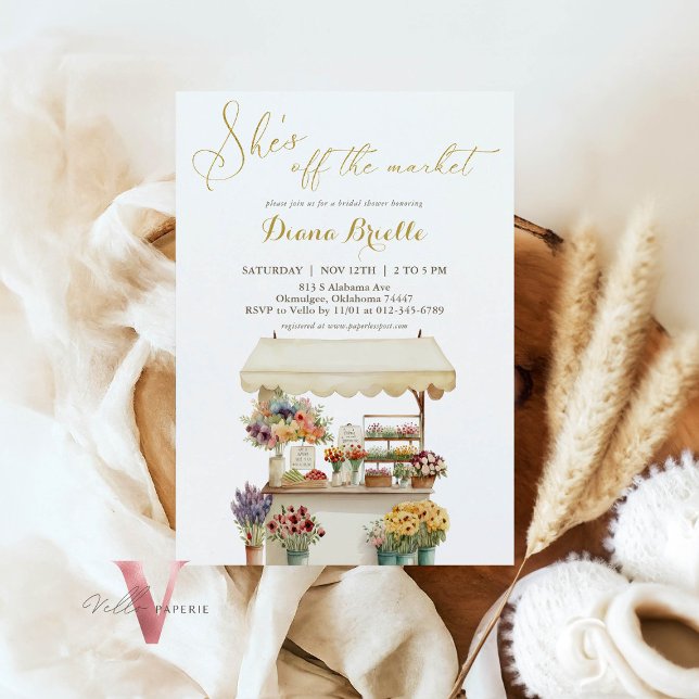 Guld är utanför Inbjudningskort för möhippan (Skapare uppladdad)