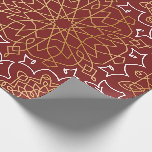 Guld Arabesque Islamic Wrapping Papper Presentpapper (Hörn)