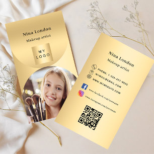 Guld arch-fotot Qr social-logotyp, premiär Visitkort