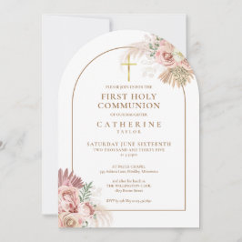 Guld Arch Pampas Grass Blommigt Första Heligan Com Inbjudningar