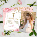 Guld Arch Rosa Blommigt First Heliga Communion Pho Tack Kort<br><div class="desc">Guld Arch Rosa Blommigt First Heliga Communion Foto tackedig-kort</div>