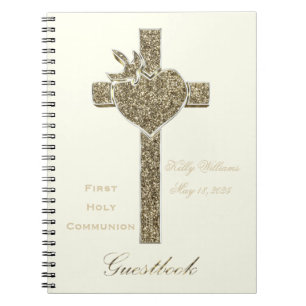 Guld- arg Guestbook för första nattvard Anteckningsbok