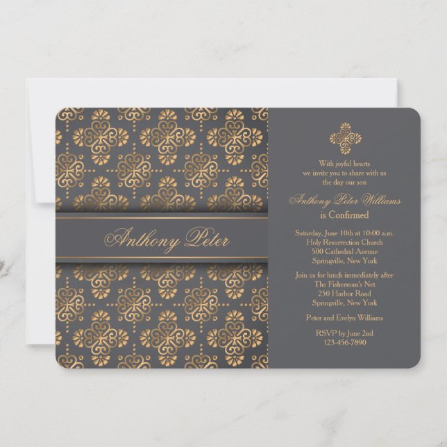 Guld- arg religiös inbjudan (Framsida)