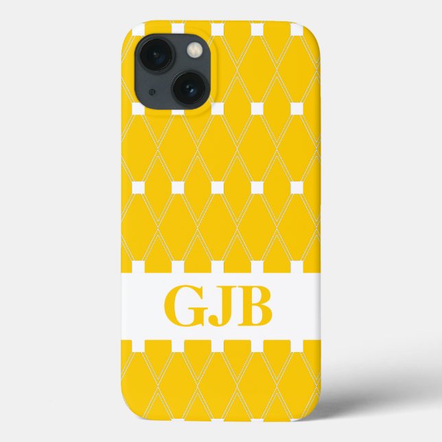 Guld Argyle Lattice med monogram (Baksida)