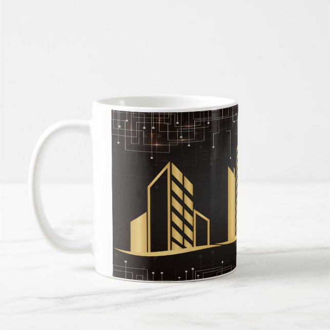 Guld- arkitektur kaffemugg (Vänster)