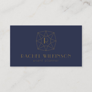 Guld Art Dec Gem Social Media Monogram Visitkort