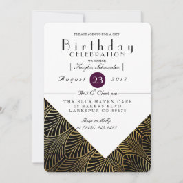 Guld Art Deco 1920 s | FÖDELSEDAGSFEST INBJUDAN