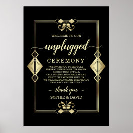 Guld Art Deco 20s - Ceremonisk signatur för Bröllo Poster