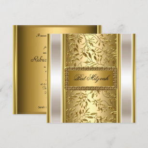 Guld Art Deco Bat Mitzvah-inbjudan Inbjudningar
