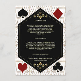 Guld Art Deco Casino Vegas Poker Brölloppsdetaljer Tilläggskort