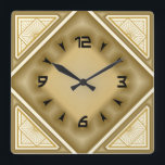 Guld Art Deco Fyrkantig Klocka<br><div class="desc">Underbar Art Deco-klockdesign. Du kommer att kärlek det som andra. Du kan fritt använda den här designen för andra produkter som du gillar eller anpassa och lägga till texten. Följ mig för mer. Tack. Ha en trevlig dag.</div>
